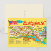 ワシントンD.C. ヴィンテージ地図ポストカード ポストカード (正面/裏面)