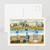 ワシントンD.C.ヴィンテージ旅行からの挨拶 ポストカード (正面/裏面)