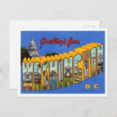 ワシントンD.C.ヴィンテージ旅行からの挨拶 ポストカード (正面/裏面)