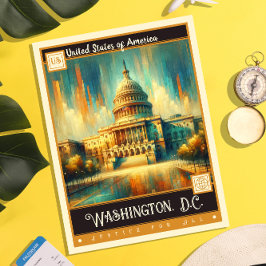 ワシントンD.C.州 |ヴィンテージ絵画ー ポストカード