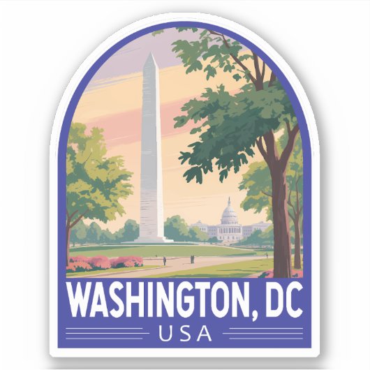 ワシントンD.C.旅行アートエンブレム シール (正面)