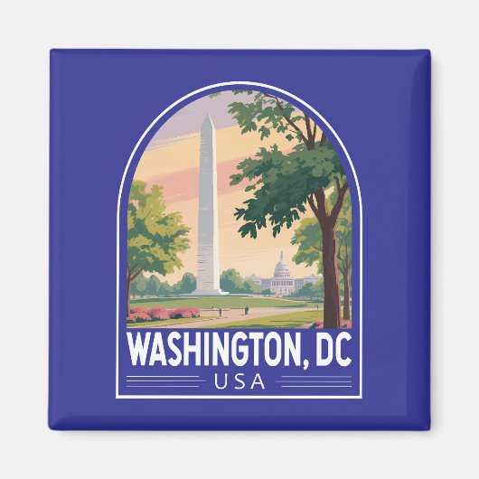 ワシントンD.C.旅行アートエンブレム マグネット (正面)