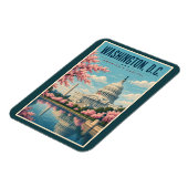 ワシントンD.C. 桜のイラスト 旅行 マグネット (左側)