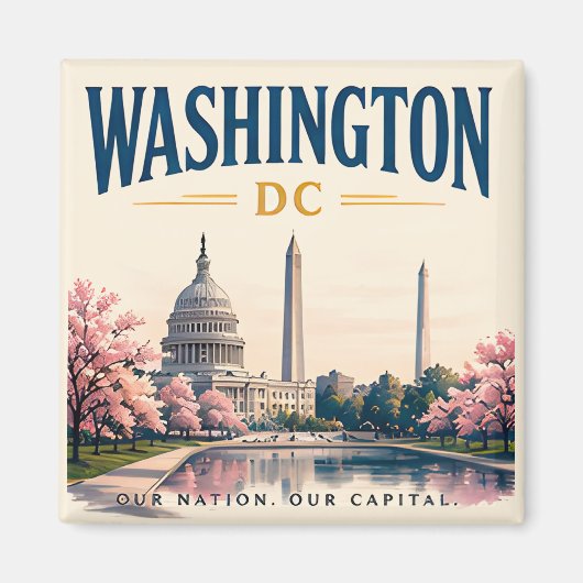 ワシントンD.C. 歴史的スカイライン マグネット (正面)