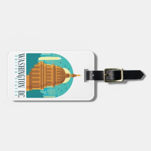 ワシントンD.C.統一された州ヴィンテージ旅行 ラゲッジタグ (正面横)