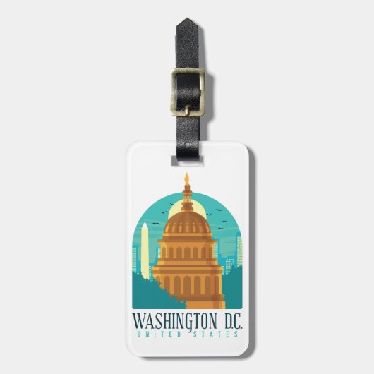 ワシントンD.C.統一された州ヴィンテージ旅行 ラゲッジタグ (正面縦)