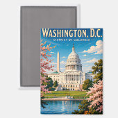 🏛️ ワシントンD.C.議事堂の旅の思い出 マグネット (正面/裏面)