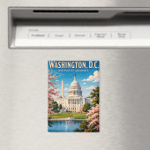 🏛️ ワシントンD.C.議事堂の旅の思い出 マグネット (インサイチュ (食洗機))