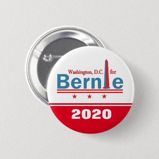 ワシントンD.C. for Bernie 2020 缶バッジ (正面&裏面)
