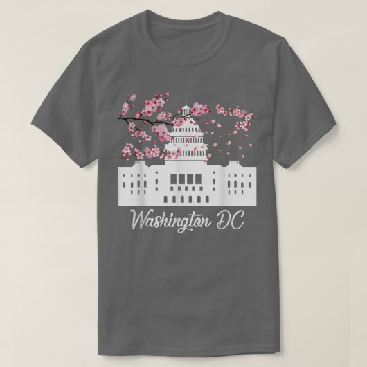 ワシントンDCさくらんぼモニュメント記念碑 Tシャツ (デザイン正面)