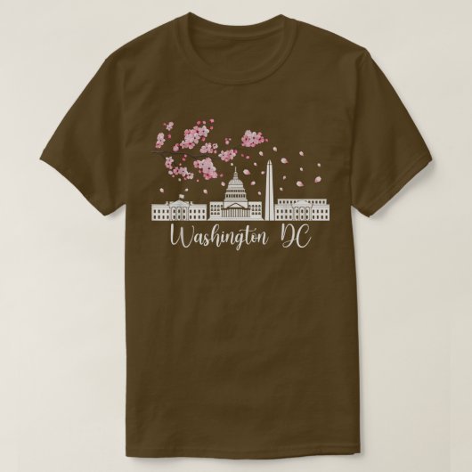 ワシントンDCさくらんぼモニュメント記念碑 Tシャツ (デザイン正面)