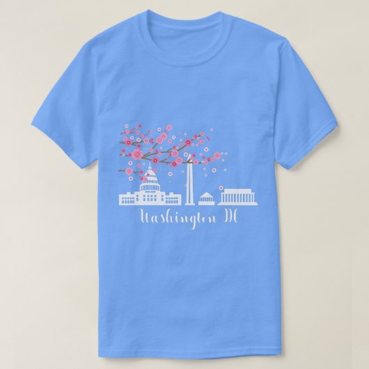 ワシントンDCさくらんぼ花ズ記念碑 Tシャツ (デザイン正面)