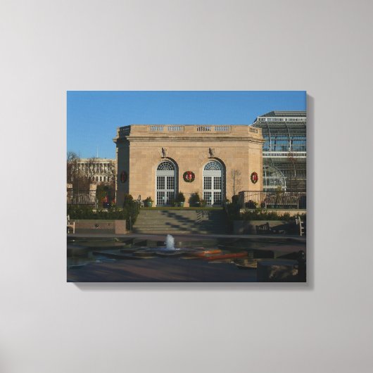 ワシントンDCでのクリスマスの植物園 キャンバスプリント (正面)