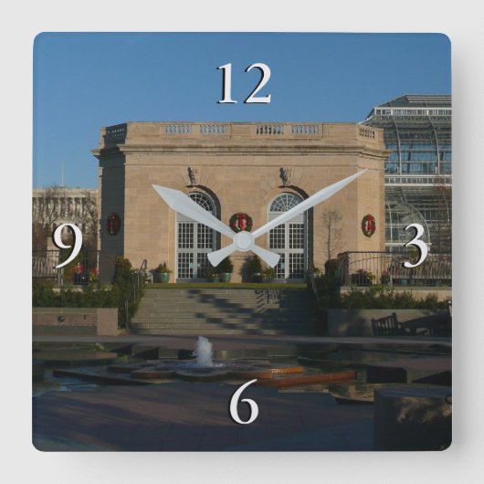 ワシントンDCでのクリスマスの植物園 スクエア壁時計 (正面)