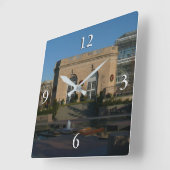 ワシントンDCでのクリスマスの植物園 スクエア壁時計 (傾斜)