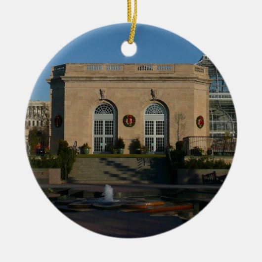 ワシントンDCでのクリスマスの植物園 セラミックオーナメント (正面)