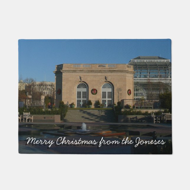 ワシントンDCでのクリスマスの植物園 ドアマット (正面)