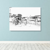 ワシントンDCでの自転車レース写真 キャンバスプリント (インサイチュ (ウッドフロア))