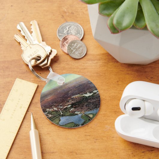 ワシントンDCとポトマック川の古地図 キーホルダー (デスク)