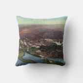 ワシントンDCとポトマック川の古地図 クッション (裏面)