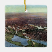 ワシントンDCとポトマック川の古地図 セラミックオーナメント (正面)