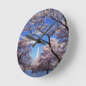 ワシントンDCのさくらんぼの花 ラウンド壁時計 (傾斜)