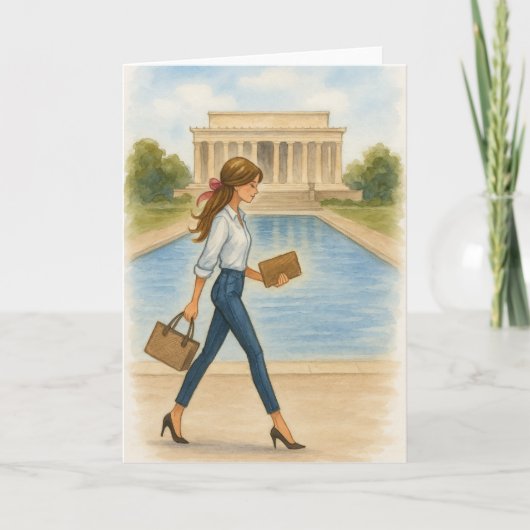 ワシントンDCのオシャレな女の子 カード (正面)