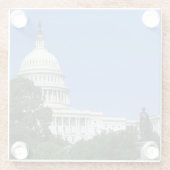 ワシントンDCのキャピトル建物 ガラスコースター (裏面)