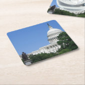 ワシントンDCのキャピトル建物 スクエアペーパーコースター (アングル)