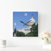 ワシントンDCのキャピトル建物 スクエア壁時計 (ホーム)