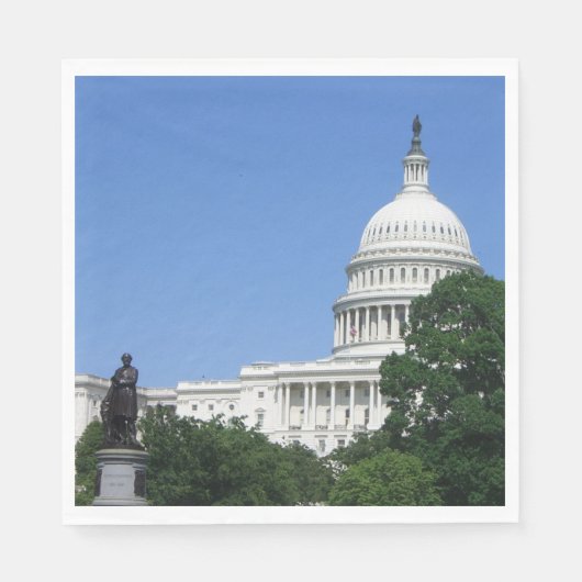 ワシントンDCのキャピトル建物 スタンダードランチョンナプキン (正面)