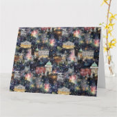 ワシントンDCのクリスマスと新年の水彩画 カード (黄色い花)