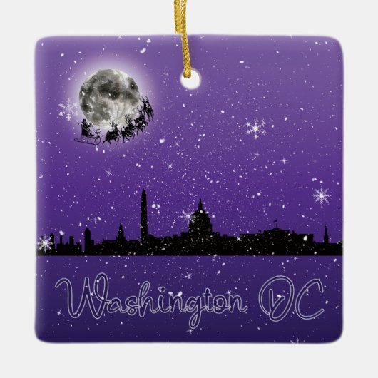 ワシントンDCのクリスマスイブ セラミックオーナメント (正面)