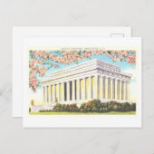 ワシントンDCのリンカーン記念館(ヴィンテージ) ポストカード (正面/裏面)