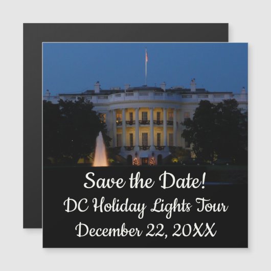 ワシントンDCの夜のクリスマスホワイトハウス (正面/裏面)