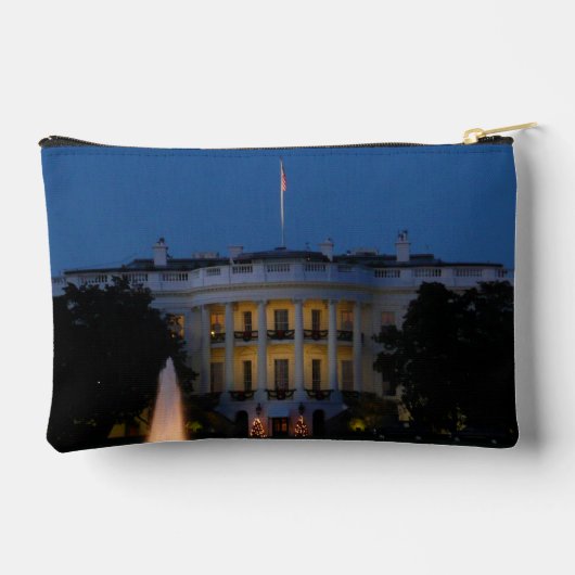 ワシントンDCの夜のクリスマスホワイトハウス アクセサリーポーチ (裏面)