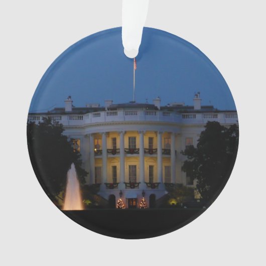 ワシントンDCの夜のクリスマスホワイトハウス オーナメント (正面)