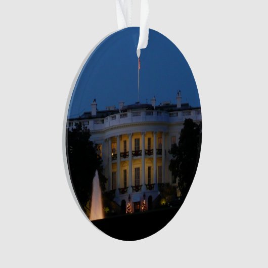 ワシントンDCの夜のクリスマスホワイトハウス オーナメント (正面)