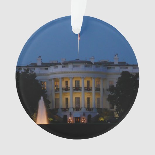 ワシントンDCの夜のクリスマスホワイトハウス オーナメント (正面)