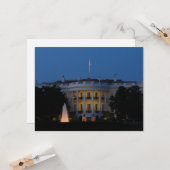 ワシントンDCの夜のクリスマスホワイトハウス カード (正面/裏面インサイチュ)