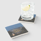 ワシントンDCの夜のクリスマスホワイトハウス ストーンコースター (横)