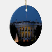 ワシントンDCの夜のクリスマスホワイトハウス セラミックオーナメント (右)