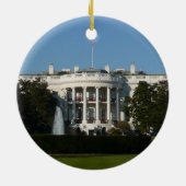 ワシントンDCの夜のクリスマスホワイトハウス セラミックオーナメント (裏面)