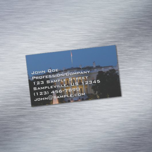 ワシントンDCの夜のクリスマスホワイトハウス マグネット名刺 (インサイチュ)