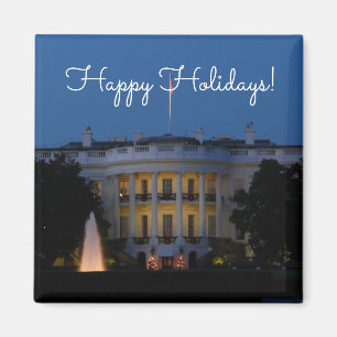 ワシントンDCの夜のクリスマスホワイトハウス マグネット