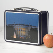 ワシントンDCの夜のクリスマスホワイトハウス メタルランチボックス (インサイチュ)