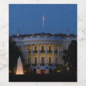 ワシントンDCの夜のクリスマスホワイトハウス ワインラベル (シングルラベル)