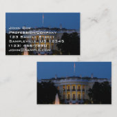 ワシントンDCの夜のクリスマスホワイトハウス 名刺 (正面/裏面)