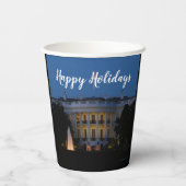 ワシントンDCの夜のクリスマスホワイトハウス 紙コップ (裏面)