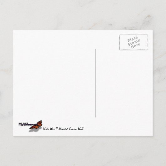 ワシントンDCの第二次世界大戦メモリアル・フリーダムウォール ポストカード (裏面)